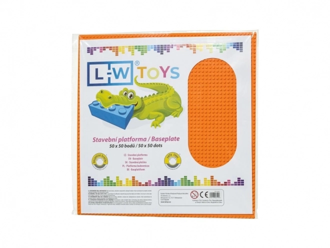 L-W Toys Velika podlaga za gradnjo 50x50 točk oranžna
