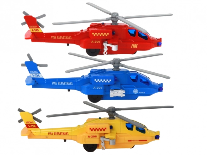 Reševalni helikopter iz aluminija S svetlobnimi in zvočnimi učinki