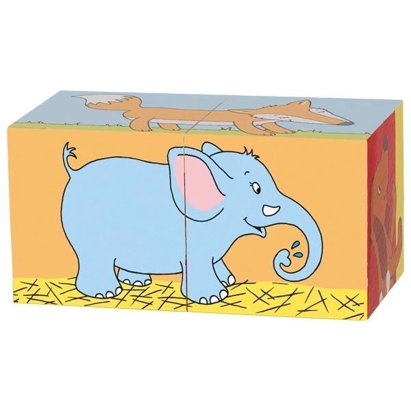 Lesene kocke z živalmi za otroke