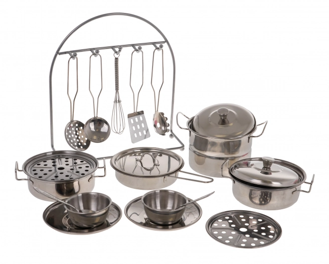 Set kovinskih loncev + dodatki - 23 kosi