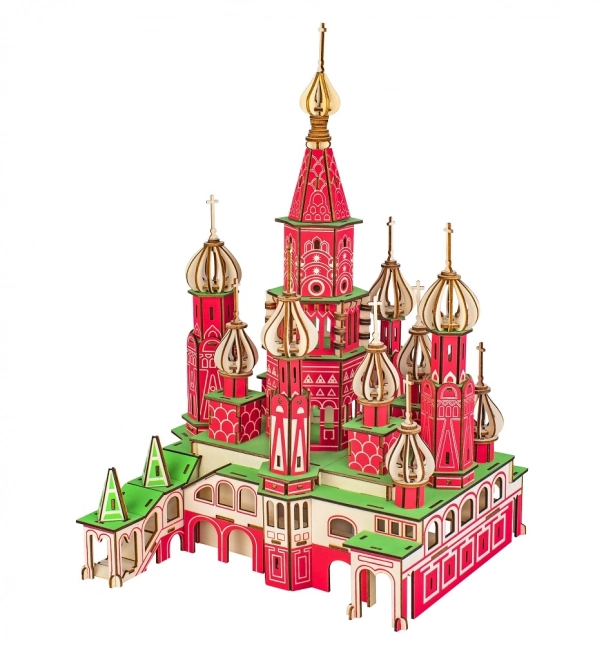 Lesena 3D sestavljanka Cerkev svetega Vasilija barvna