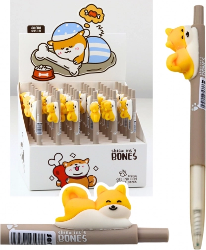 Gel pero s figurico psa Shiba, modro črnilo 0,5 mm