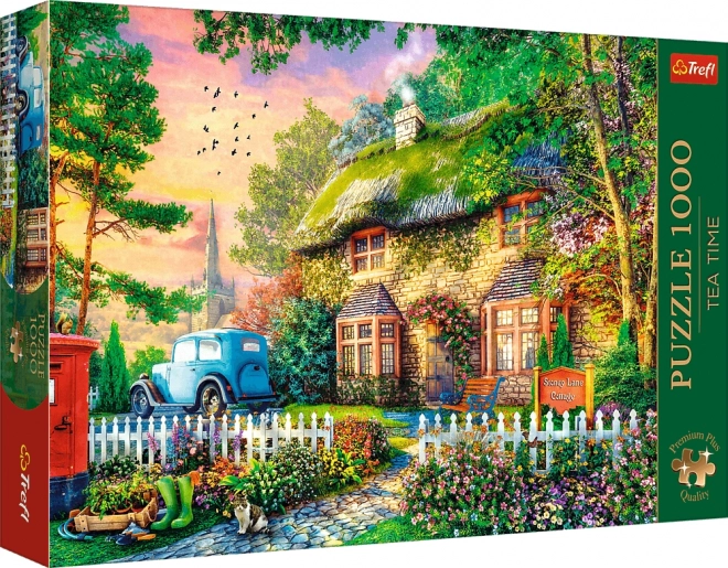 Sestavljanka TREFL Premium Plus: Čas Za Čaj - Sleepy Lane Cottage 1000 kosov