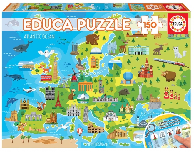 Educa sestavljanka Zemljevid Evrope 150 delov