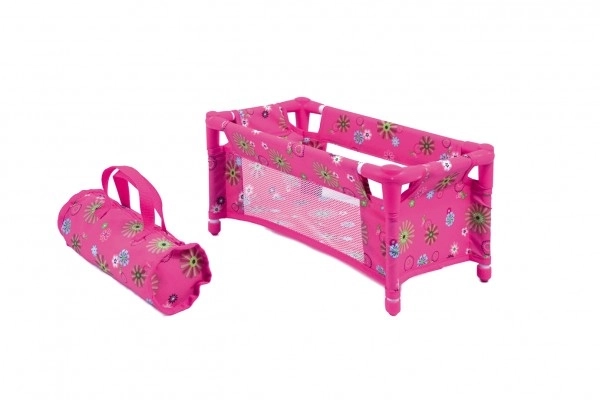 Posteljica za punčke kovinska/plastična v zložljivi torbi 27x14x10cm v vrečki