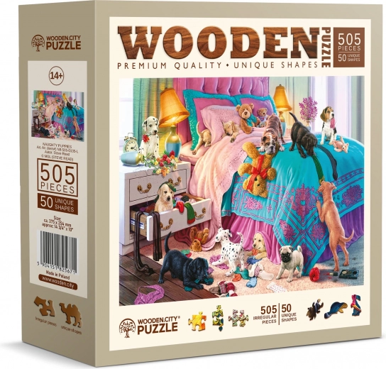 Lesene sestavljanke WOODEN CITY Nagajivi mladički 505 kosov