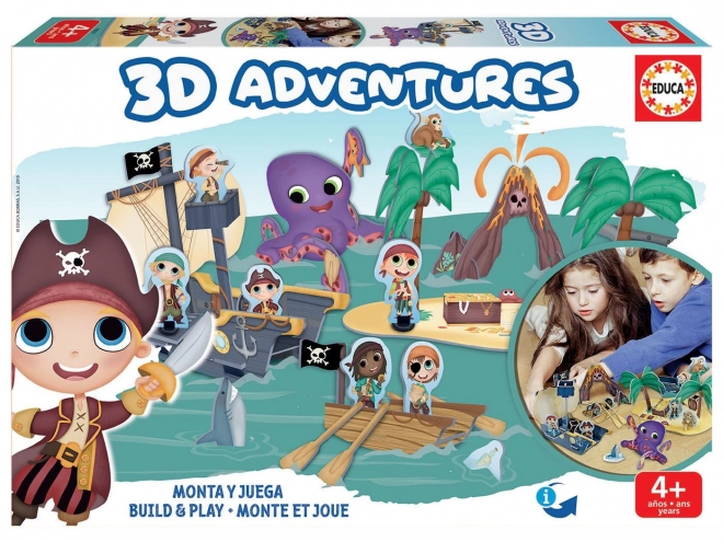 EDUCA 3D puzzle Piratski otok 68 kosov
