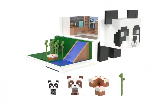 Komplet figuric Minecraft hiška za igranje s pando + 2 figurici