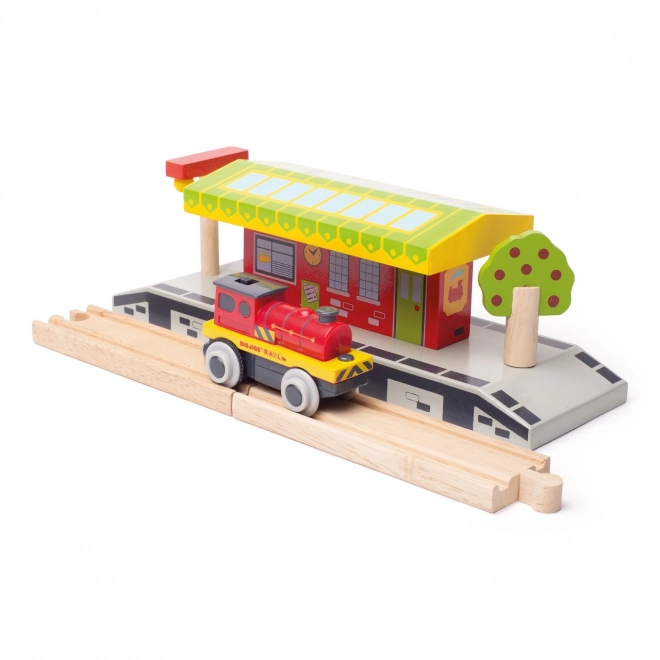 Bigjigs Rail Električna lokomotiva Rdeči silak
