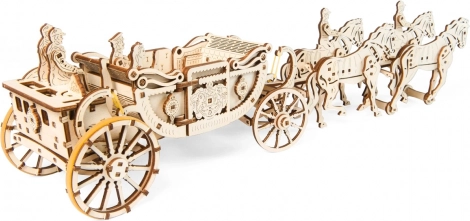 Ugears kraljevska kočija – 3D lesene mehanske sestavljanke