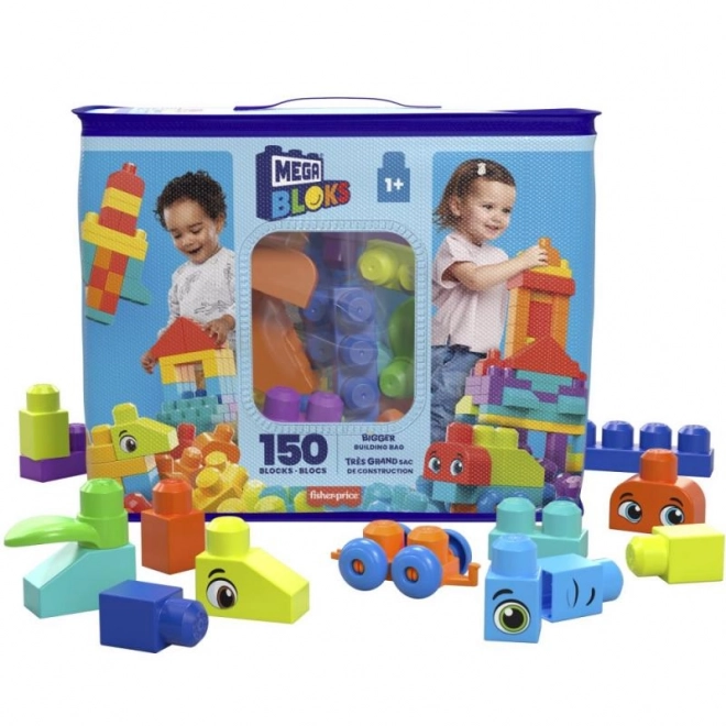 Mega Blocks Zelo velik vreča kock - modra (150 delov)