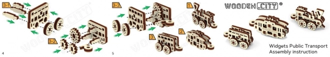 3D sestavljanka Prevozna sredstva - Wooden City mini set