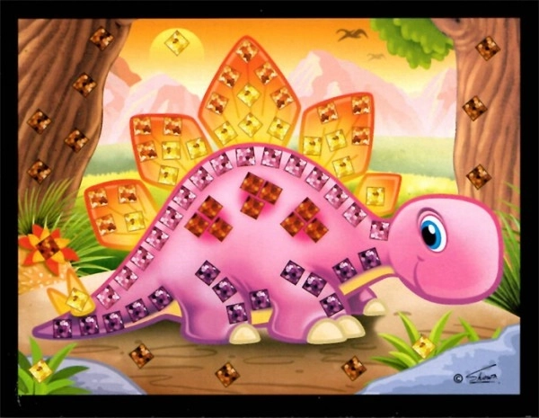 Mozaikna slika mini svetleči dinozaver 10x12cm mix vrst