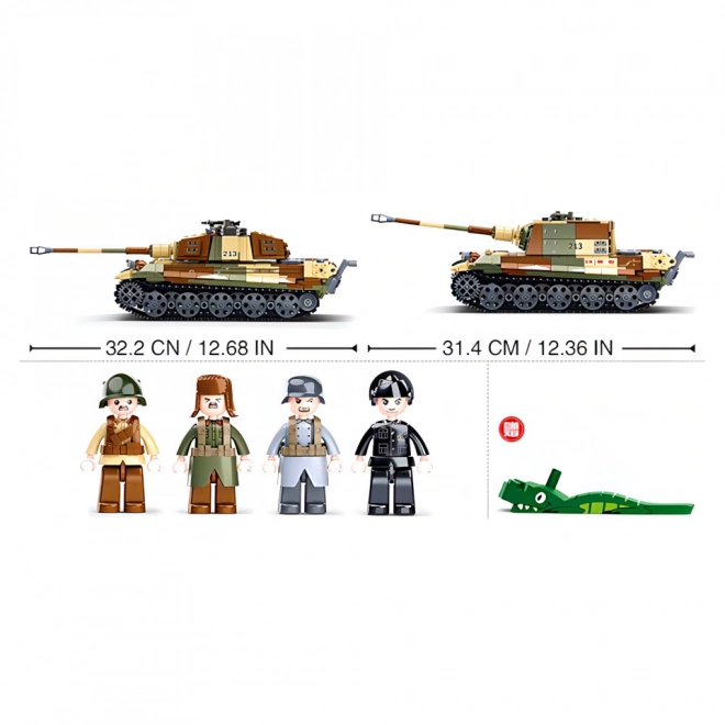 Sluban Bitka pri Budimpešti M38-B0980 Nemški težki tank Tiger II 2 v 1