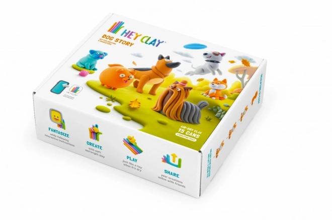Hey Clay: Zgodba psov - komplet modelirnih mas