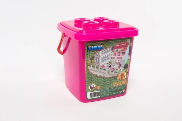 Gradbeni set Cheva 18 Slaščičarna plast 215kom v vedru 17x22x17cm