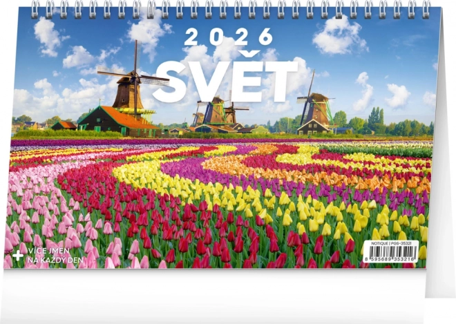 Namizni koledar Svet 2026