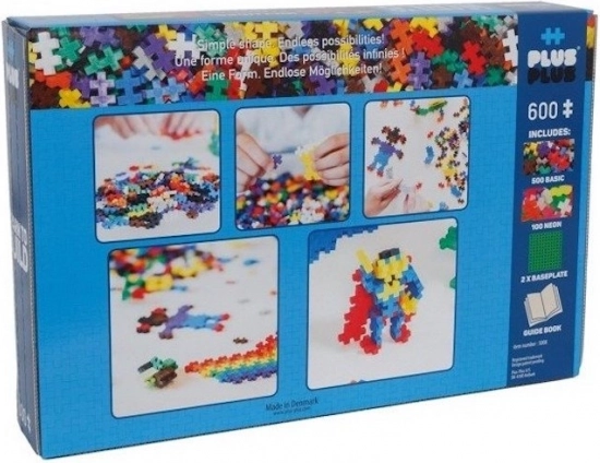 Konstruktor PLUS-PLUS mini mix 600 kosov (basic/neon) + 2 podlagi