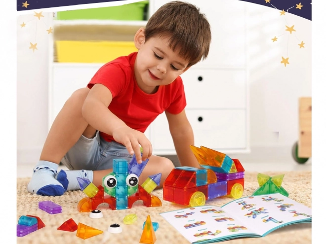 3D magnetni bloki Svetleči magnetni bloki 64 kosov ZA5240