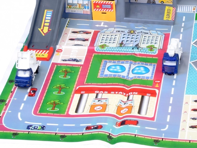 Velik komplet Letališče s parkiranjem, letali in avtomobili