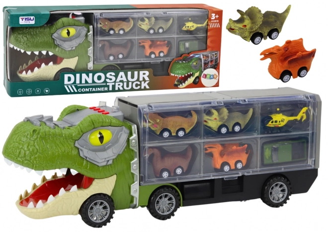 Dinozaver Transportni Kamion 6 kos Luči Zvoki Zelena