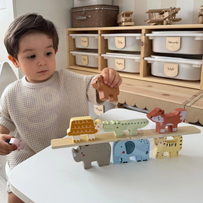 Lesene kocke živali Montessori 9 kosov od Tooky Toy