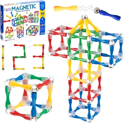 Magnetne 3D gradbene kocke 128 delov XXL Woopie