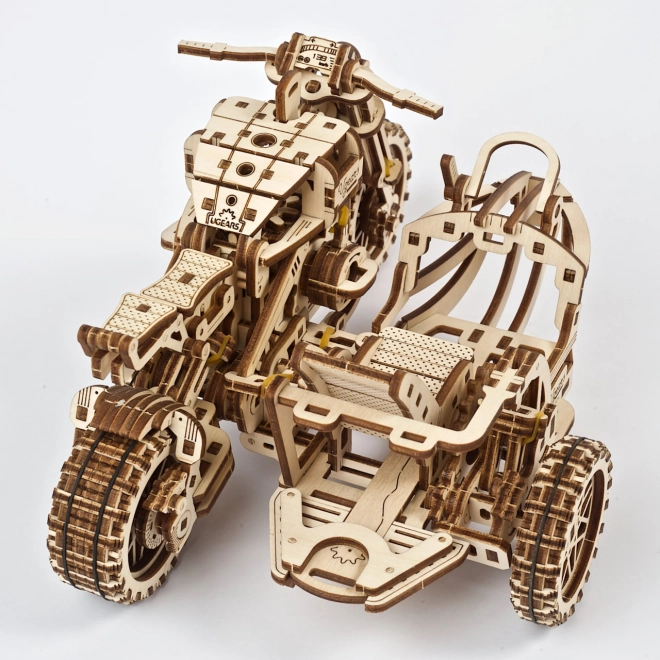 Ugears 3D puzzle Motocikel s prikolico 380 kosov