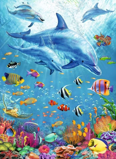 Ravensburger sestavljanka Med delfini XXL 100 kosov