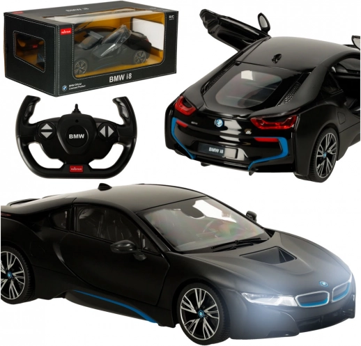 rc avto RASTAR bmw i8 1:14 z odpirajočimi se vrati – črn
