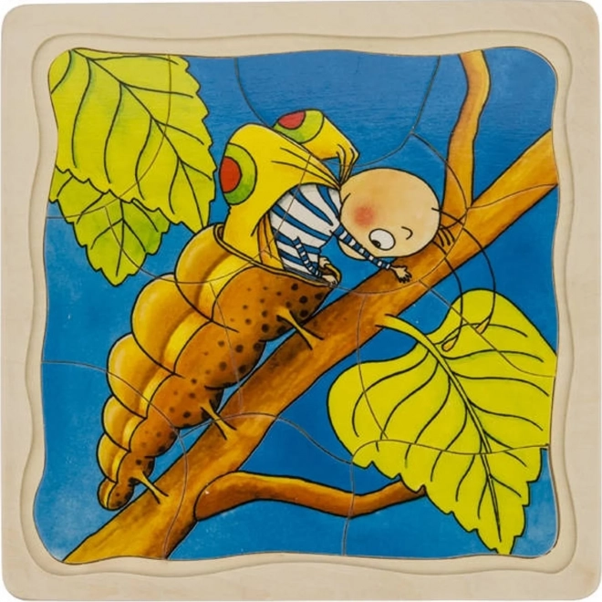 Sestavljanka z več plastmi Gosenica