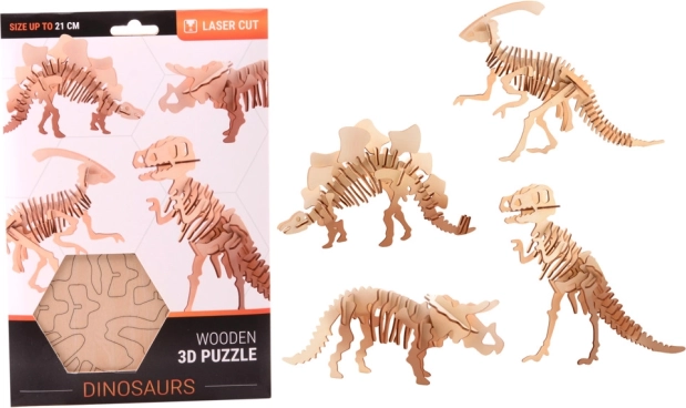 3D lesena sestavljanka dinozaver