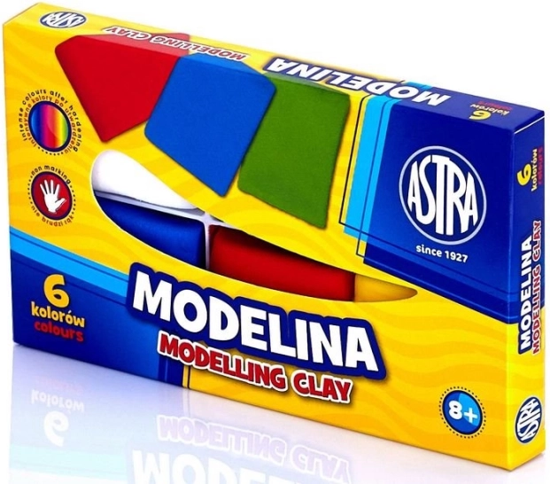 Modelina ASTRA 6×21 g – komplet barv za kreativno ustvarjanje