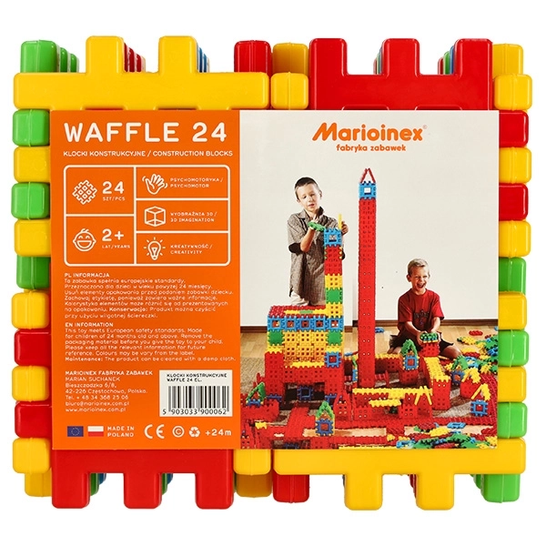 Gradbene kocke Marioinex Wafle 24 kosov