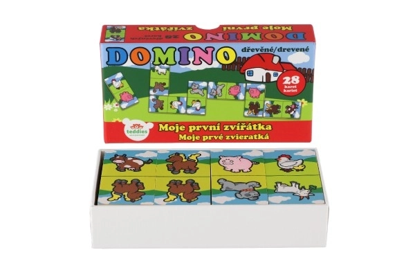 Domino Moje prva živalca les družabne igra 28 kosov v škatli 17x9x3,5cm MPZ