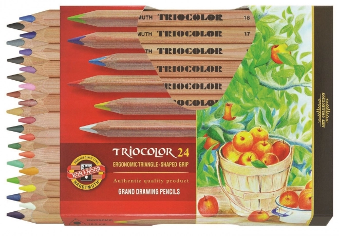 KOH-I-NOOR Triokotni barvice 3154 Triocolor Natur močne 24 kos