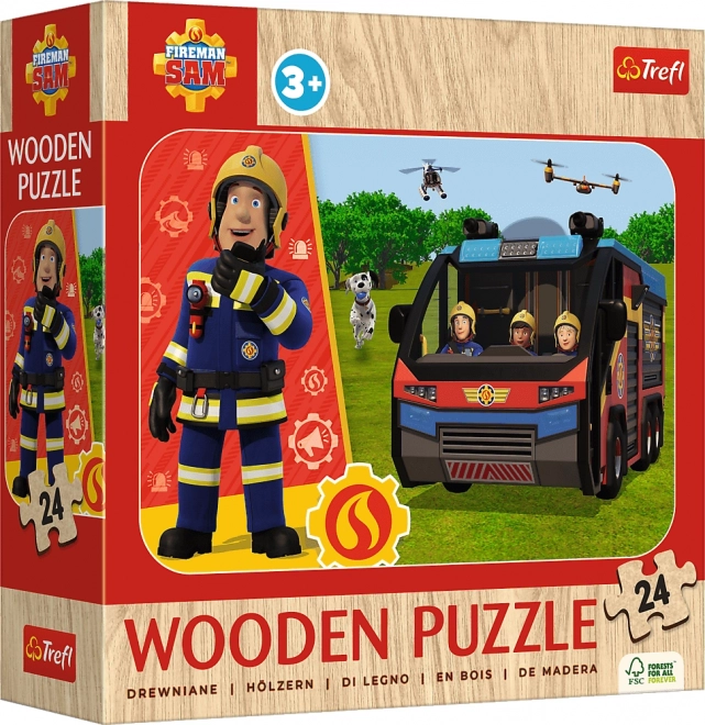 Lesene puzzle Gasilec Sam, 24 kosov
