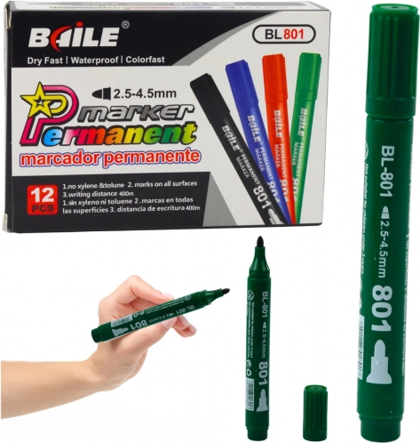 trajni vodoodporni zeleni označevalnik 2,5–4,5 mm