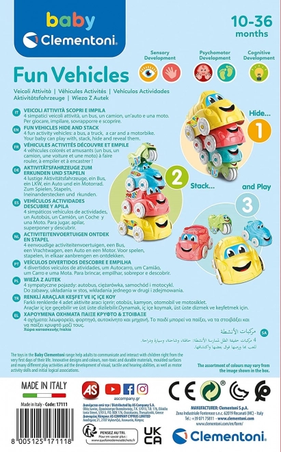 CLEMENTONI BABY Zlagalne zabavne vozila (Igra za prihodnost)