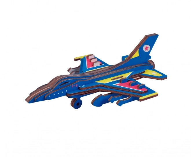 Lesena 3D sestavljanka Vojaško letalo F16