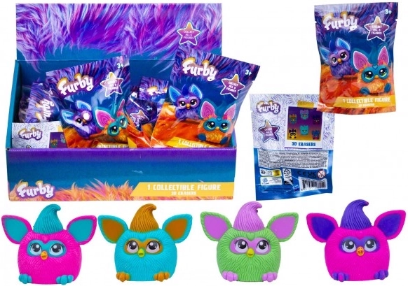Furby zbirateljska 3D gumijasta figurica, mešan izbor