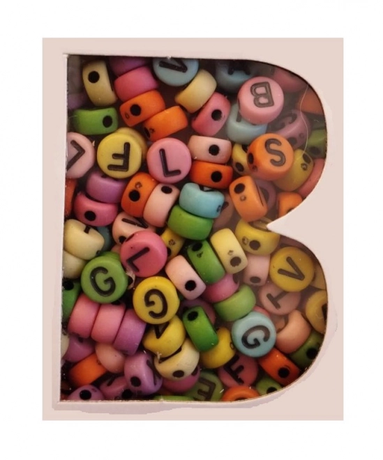 Set kroglic - črke pastel + 1 meter vrvice