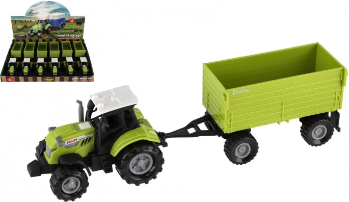Plastični traktor s prikolico 26 cm s svetlobo in zvokom