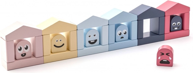 Cubika Pastel barvite hišice – lesena sestavljanka 30 delov