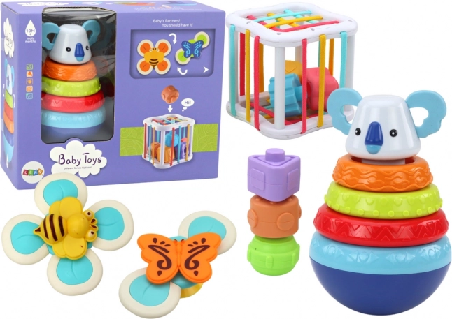 Komplet senzoričnih igrač Tower Koala Educational Cube Spinners