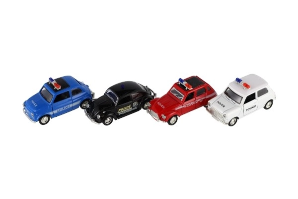 Samodejna policijska retro 11cm kovina/plast z vzvratnim navijanjem na baterije s svetlobo 4 vrste
