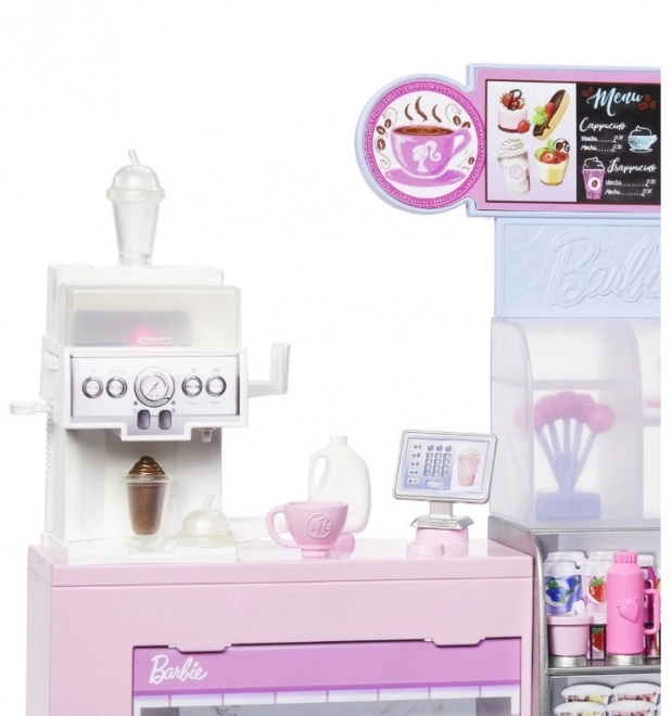 Barbie baristka v kavarni