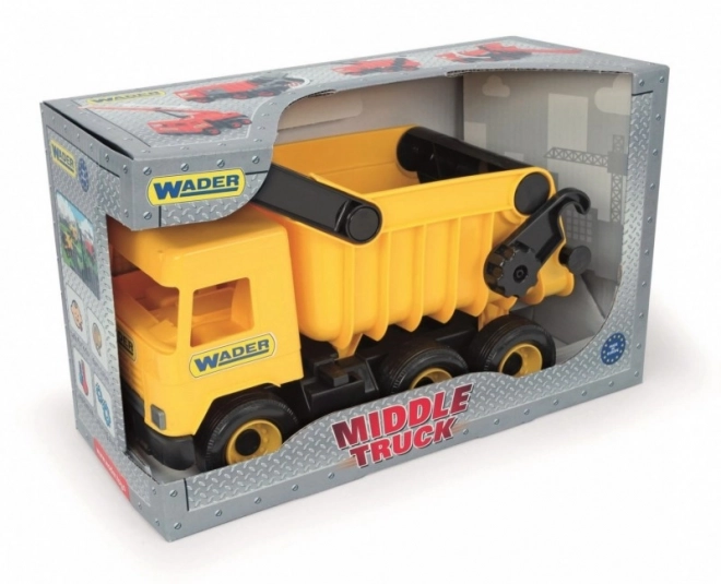 Rumeni prekucnik Middle Truck 38 cm v škatli