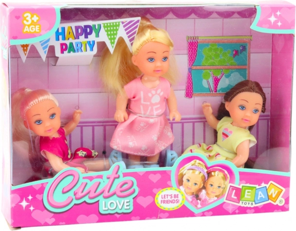 Set 3 Mini Punčk Na Rojstnodnevno Zabavo