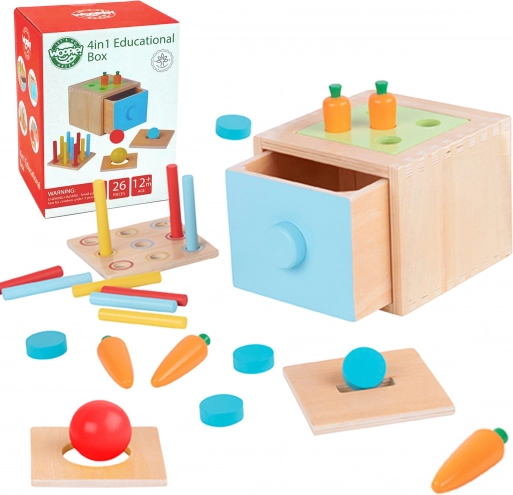 Woopie Green lesena izobraževalna predalčna sortirna igrača Montessori